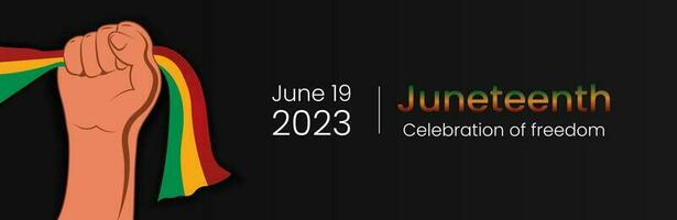 19. Juni Freiheit Tag auf Juni 19 2023. afrikanisch amerikanisch Befreiung Tag. Schwarz, rot und grün. Vektor