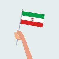 vektor illustration händer innehav iran flaggor på vit bakgrund