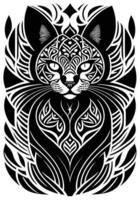Katze Maori Stil Silhouette vektor