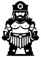 enkel gladiator silhuett logotyp ikon vektor