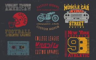Vintage-Design-Druck für T-Shirt-Stempel, T-Shirt-Applikation, Modetypografie, Abzeichen, Etikettenkleidung, Jeans und Freizeitkleidung. Vektorillustration vektor