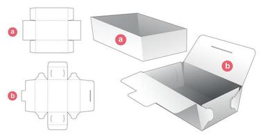bricka låda med insvept täckskuren mall vektor