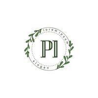 Pi Initiale Schönheit Blumen- Logo Vorlage vektor