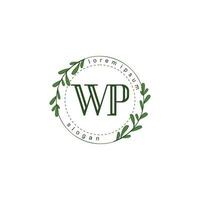 wp Initiale Schönheit Blumen- Logo Vorlage vektor