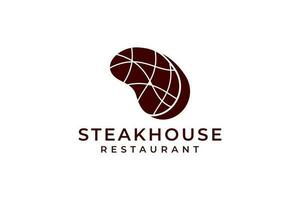 bbq och Steak House logotyp, logotyp mall för Steak House restaurang. vektor