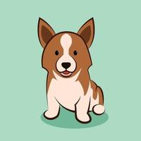 niedliche Karikaturvektorillustration eines Corgi-Hundes vektor