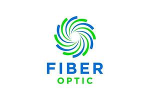 optisk fiber kabel- logotyp design. internet förbindelse vektor design. telekommunikation och nätverk.