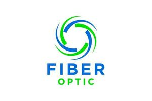 optisk fiber kabel- logotyp design. internet förbindelse vektor design. telekommunikation och nätverk.