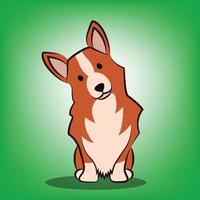 niedliche Karikaturvektorillustration eines Corgi-Hundes vektor