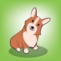 niedliche Karikaturvektorillustration eines Corgi-Hundes vektor