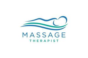 Massage Logo Design. Handarbeit oder Hand Pflege. Logo zum ein Schönheit Salon oder Massage. vektor