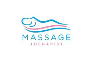 Massage Logo Design. Handarbeit oder Hand Pflege. Logo zum ein Schönheit Salon oder Massage. vektor