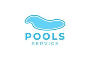 Schwimmen Schwimmbad Bedienung Logo mit Reinigung Schwimmbad und Instandhaltung Konzept. vektor