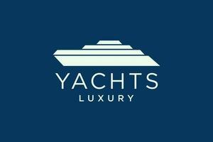modern Super Yacht Vektor Logo Design. Luxus Yacht Verein Logo Linie Symbol.