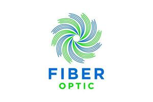 optisk fiber kabel- logotyp design. internet förbindelse vektor design. telekommunikation och nätverk.
