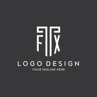 fx Monogramm Initiale Name mit Schild gestalten Symbol Design vektor