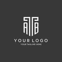 ab Monogramm Initiale Name mit Schild gestalten Symbol Design vektor