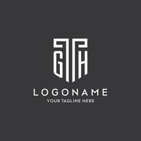 gh Monogramm Initiale Name mit Schild gestalten Symbol Design vektor