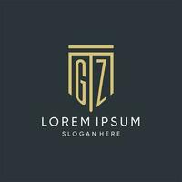 gz monogram med modern och lyx skydda form design stil vektor