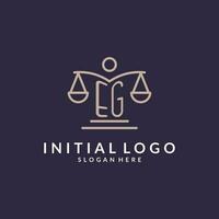 z.B Initialen kombiniert mit das Waage von Gerechtigkeit Symbol, Design Inspiration zum Gesetz Firmen im ein modern und luxuriös Stil vektor