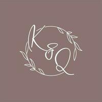kq Hochzeit Initialen Monogramm Logo Ideen vektor