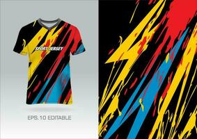 T-Shirt Sport abstrakt Textur Fußbal Design zum Rennen Fußball Spielen Moto-Cross Spielen vektor