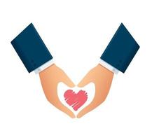 Hand Geschäft geformt Herz Liebe Symbol Valentinstag. Vektorillustration vektor