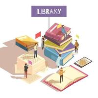 Bibliothek isometrische Illustration Vektor-Illustration vektor