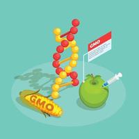 GMO mat isometrisk komposition vektorillustration vektor