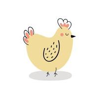 söt kyckling isolerad på vit bakgrund. påsk kyckling. design för påsk. platt tecknad vektorillustration vektor