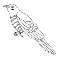 söt, tecknad serie gök fågel. linje konst. vektor