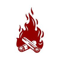 brennender Lagerfeuervektor-Logoentwurf vektor