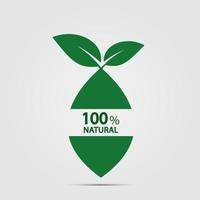 Öko-Green-Energy-Konzept, 100 Prozent natürliches Label. Vektorillustration. vektor