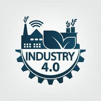 Industrie 4.0-Symbol, Logo-Fabrik, Technologiekonzept. Vektorillustration vektor