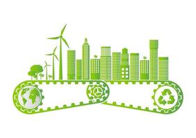 Ökologiesparendes Ausrüstungskonzept und umweltverträgliche Energieentwicklung, Vektorillustration vektor