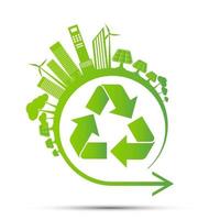 Energieideen retten das Weltkonzept Power Plug Green Ecology recyceln vektor