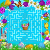 Kinder Matze Spiel, Labyrinth, Hilfe Hase wählen Weg vektor