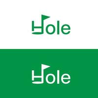 Brief Kennzeichen Loch Golf Logo Design vektor