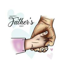 glücklich Väter Tag das Vater Hand halten Kind vektor