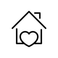 Herz mit Zuhause Vektor. Haus mit Herz Illustration unterzeichnen. Geliebte Zuhause Symbol. vektor