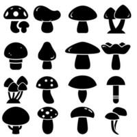 svamp vektor ikon uppsättning. svamp illustration tecken samling. mat symbol.