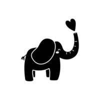 bebis elefant ikon vektor. cirkus illustration tecken. kärlek symbol. vektor
