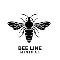 minimal big hornet bee vintage vektor premium svart logotyp