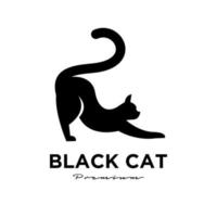 einfaches Logo-Design der schwarzen Katze vektor