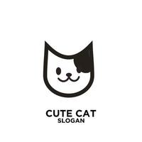 einfache Minimalismus niedliche Katze Vektor Icon Logo Design