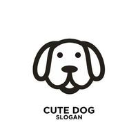 einfaches niedliches Hundevektorschwarzes Logo-Symboldesign vektor