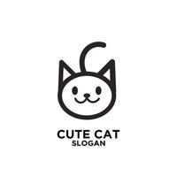 einfache Minimalismus niedliche Katze Vektor Icon Logo Design