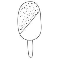 Eis Sahne im Gekritzel Stil mit Dressing. Linie Kunst. Hand gezeichnet Vektor gefroren Dessert