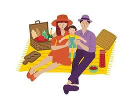 Familie Picknick glücklich Illustration Design vektor