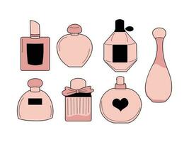 parfym flaska och skönhet burk för mode design vektor